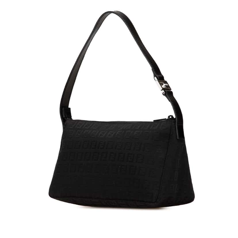 Fendi Zucchino Canvas Pochette Black Good condition - Back View