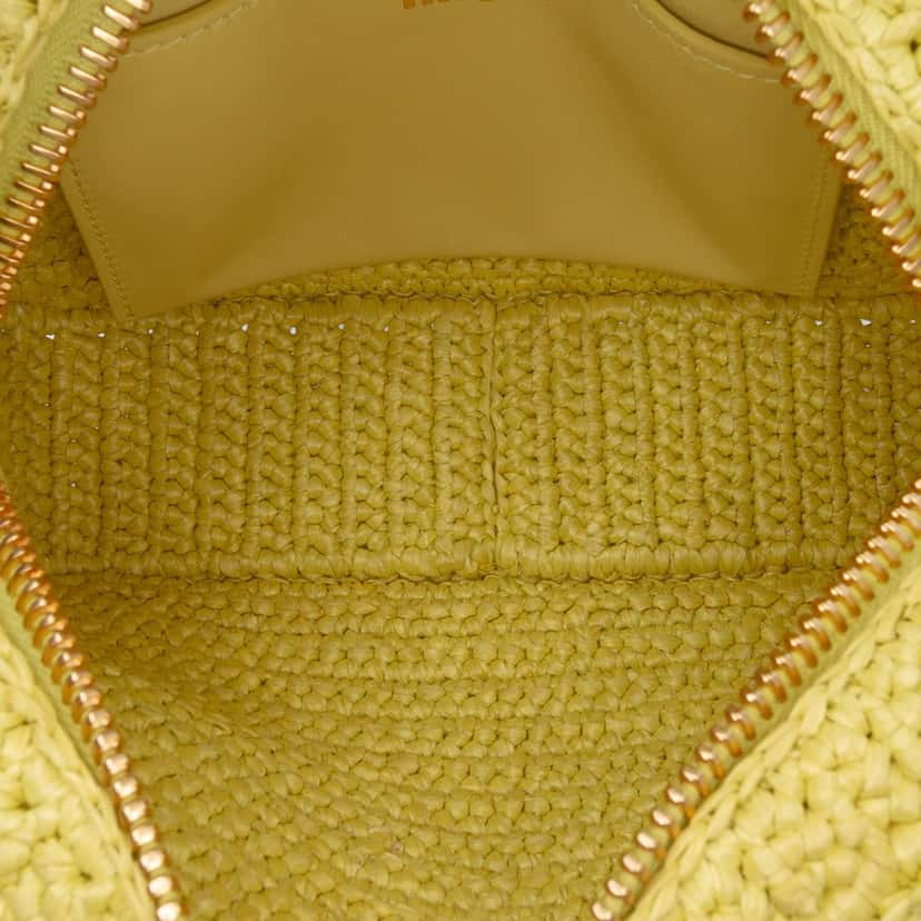 Miu Miu Raffia Crochet Arcadie Top Handle Bag Yellow Very good condition - Model View