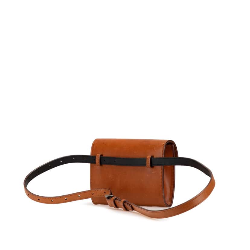 Saint Laurent Leather Envelope Belt Bag Brown Leather Good condition - Back View
