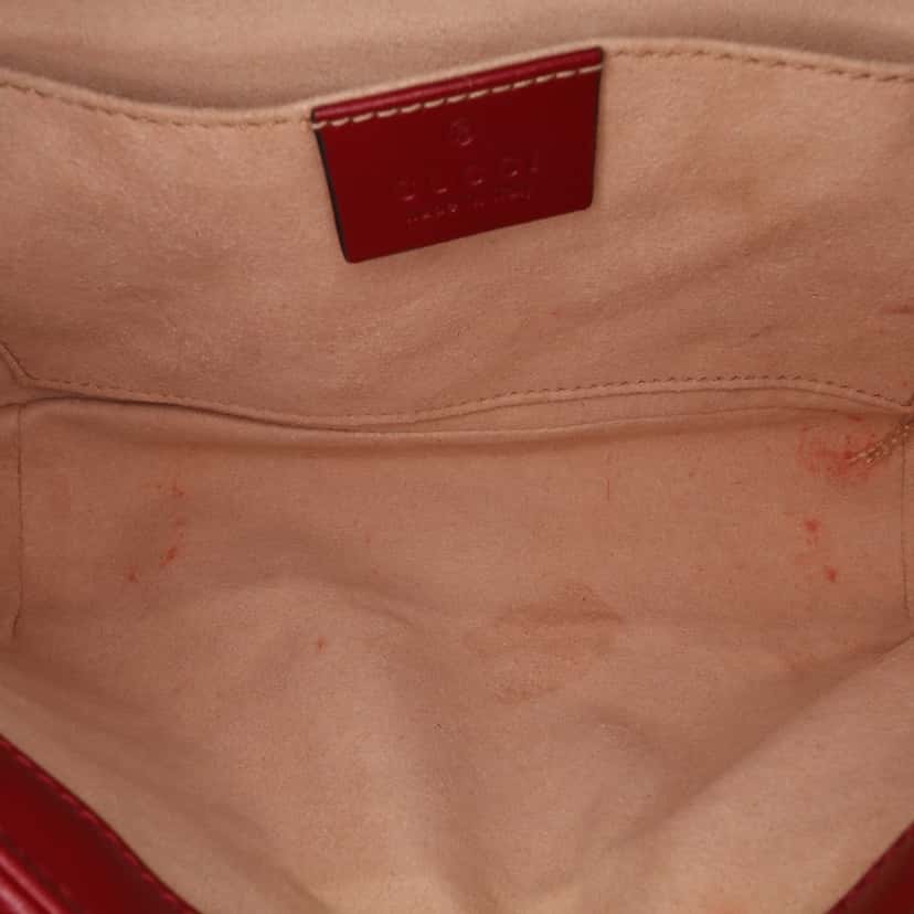 Gucci Mini GG Marmont Matelasse Canvas Flap Crossbody Brown Canvas Good condition - Model View