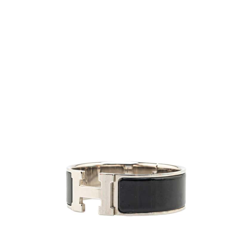 Hermès Wide Enamel Clic Clac H Bracelet PM Black Good condition - Back View