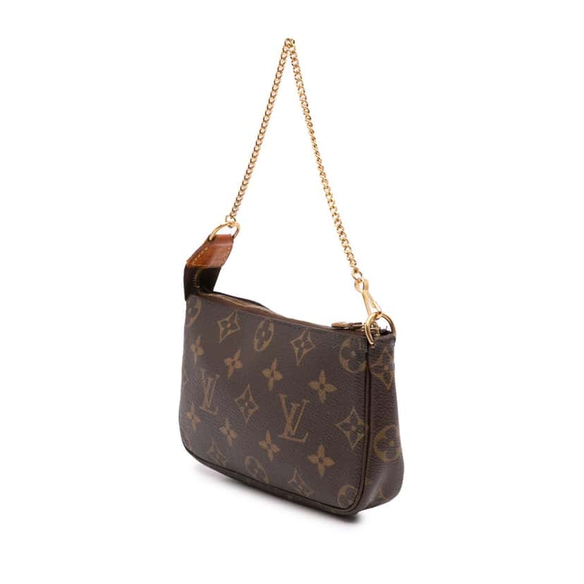 Louis Vuitton Monogram Mini Pochette Accessoires Brown Canvas Good condition - Back View