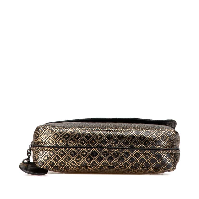 Bottega Veneta Intrecciomirage Butterfly Charm Chain Flap Gold Leather Good condition - Inside View
