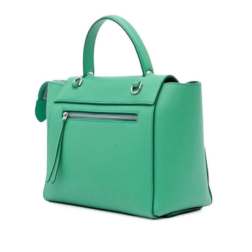 Celine Micro Grained Calfskin Belt Bag Green Leather Good condition - Back View