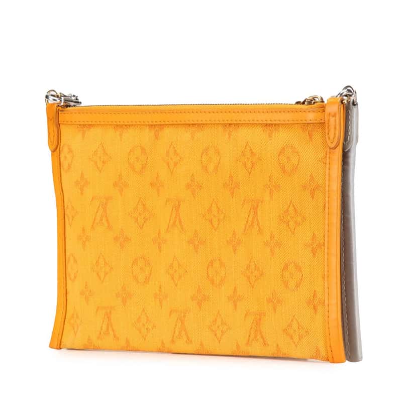 Louis Vuitton Monogram Antartica Double Flat Messenger Grey Canvas Good condition - Back View