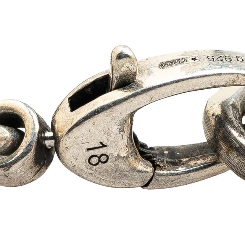 Gucci Sterling Silver Interlocking G Chain Bracelet Silver Silver Good condition - Model View