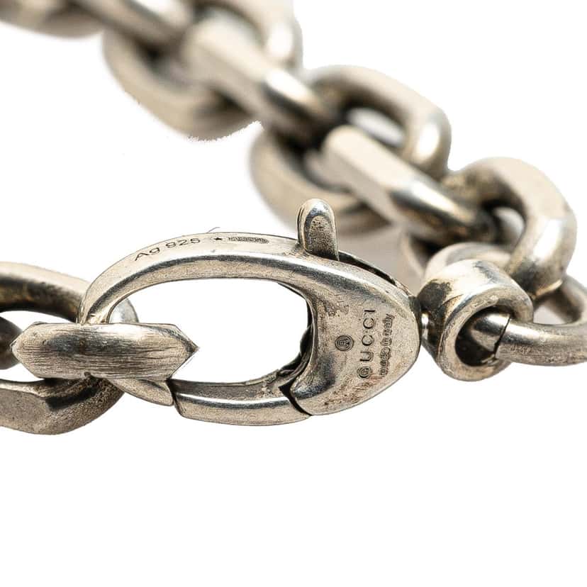 Gucci Sterling Silver Interlocking G Chain Bracelet Silver Silver Good condition - Box View