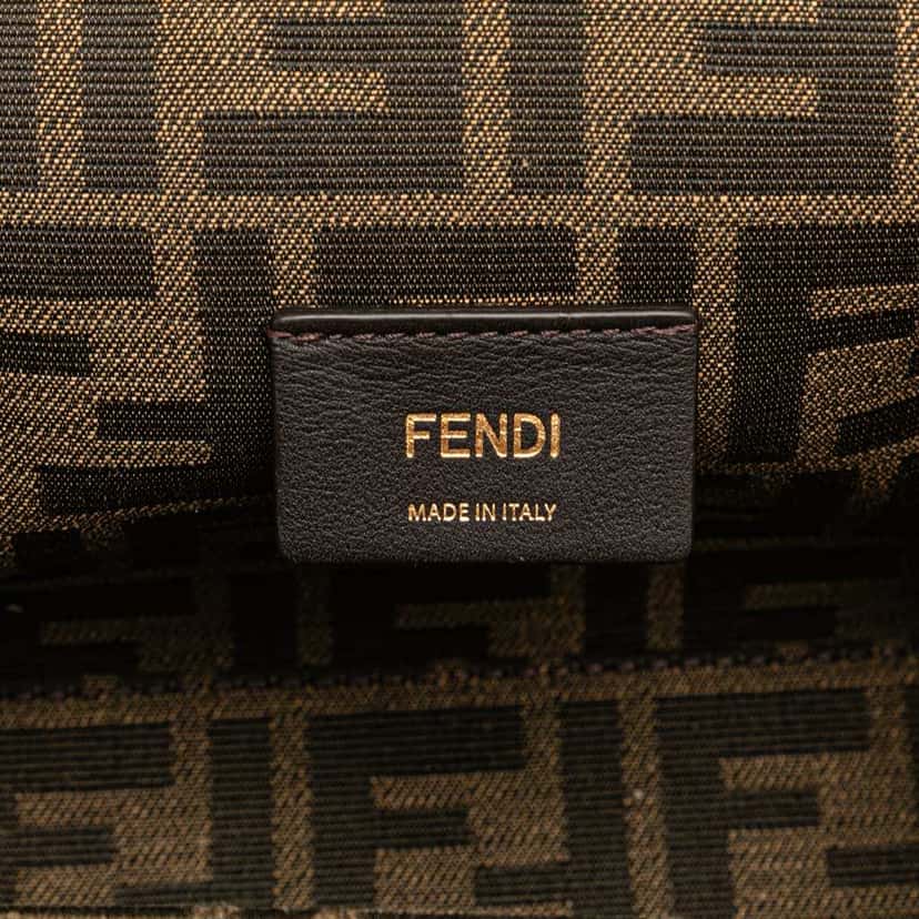 Fendi Small Knit Fendi First Crossbody Brown Wool Good condition - Box View