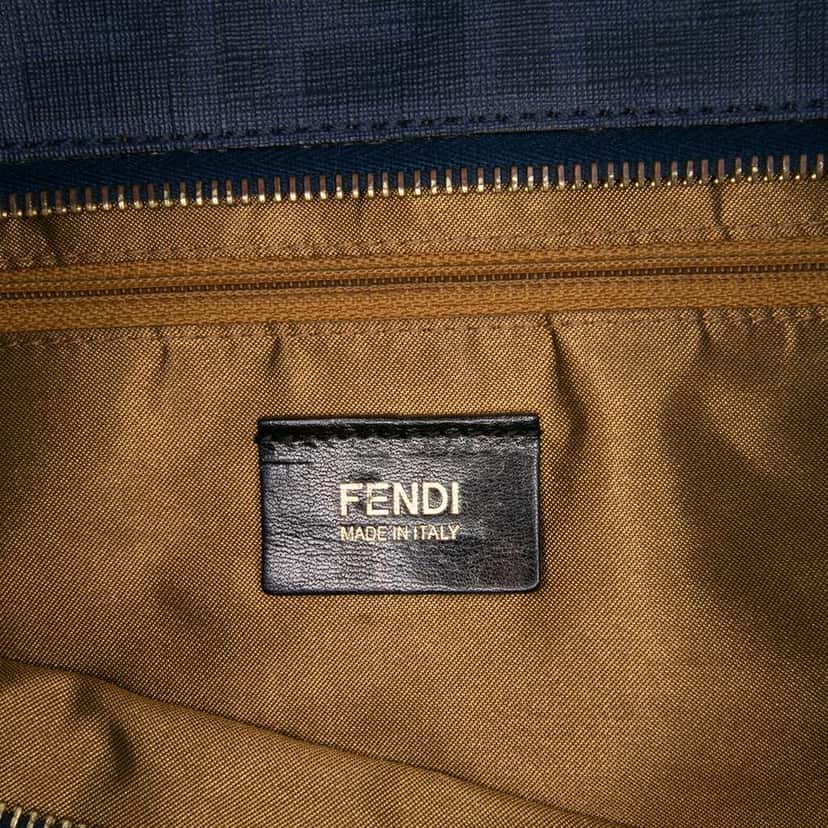 Fendi Medium Coated Canvas Laser Cut Star Roll Tote Blue Canvas Good condition - Box View