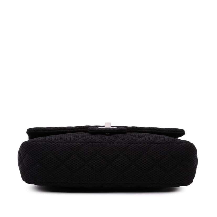 Chanel Medium Classic Mesh Single Flap Black Polyester Good condition - Inside View