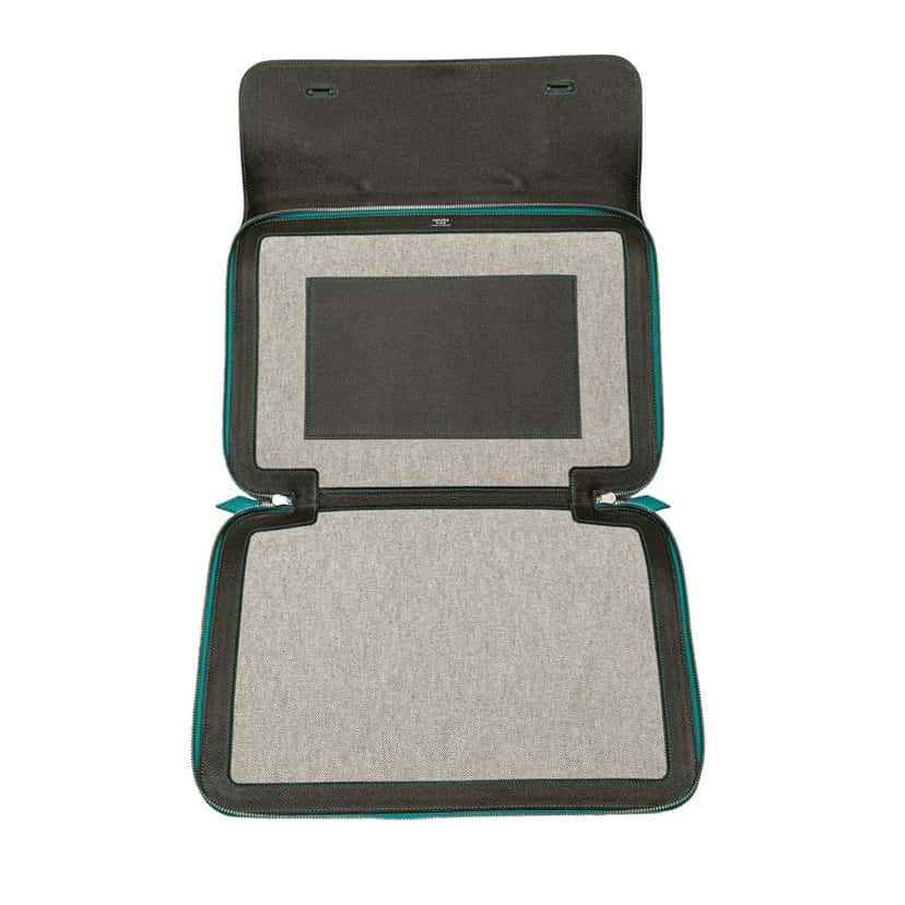 Hermès Epsom Serviette 57 Briefcase Blue Leather Good condition - Model View