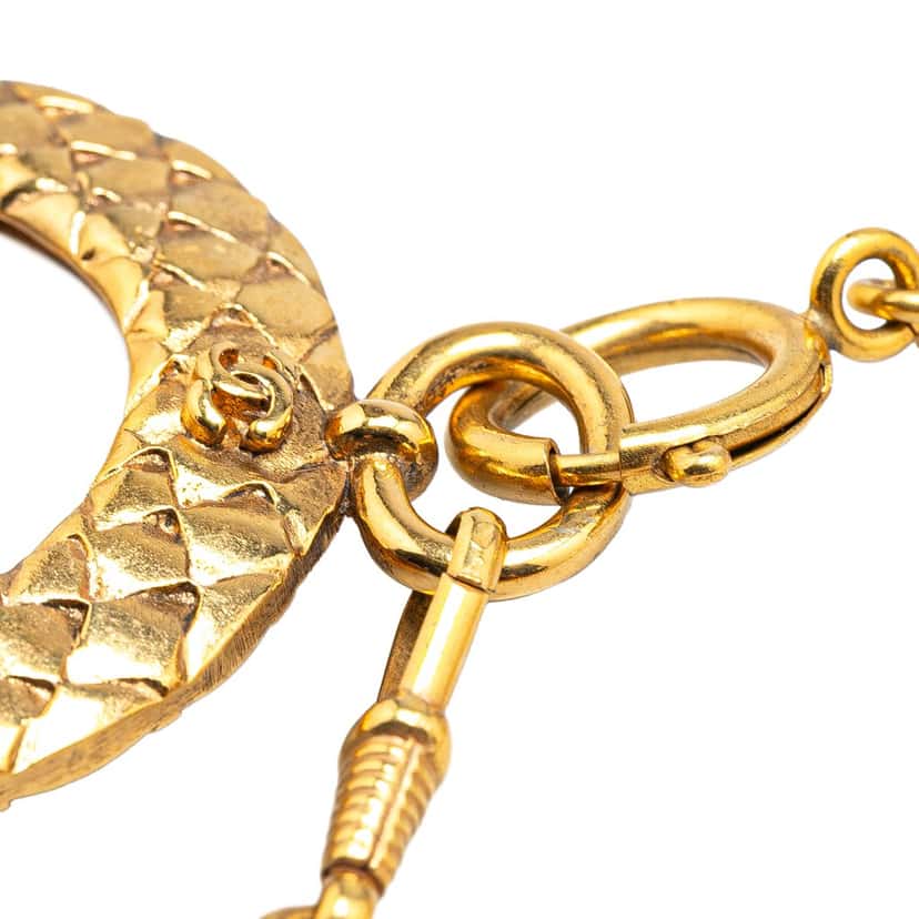 Chanel Gold Plated CC Loupe Magnifying Glass Pendant Necklace Gold Metal Good condition - Inside View