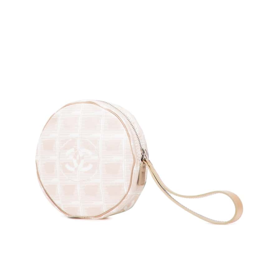 Chanel New Travel Line Nylon Round Pouch Brown Good condition - Back View
