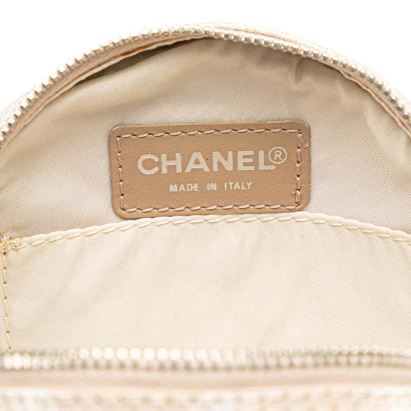 Chanel New Travel Line Nylon Round Pouch Brown Good condition - Box View