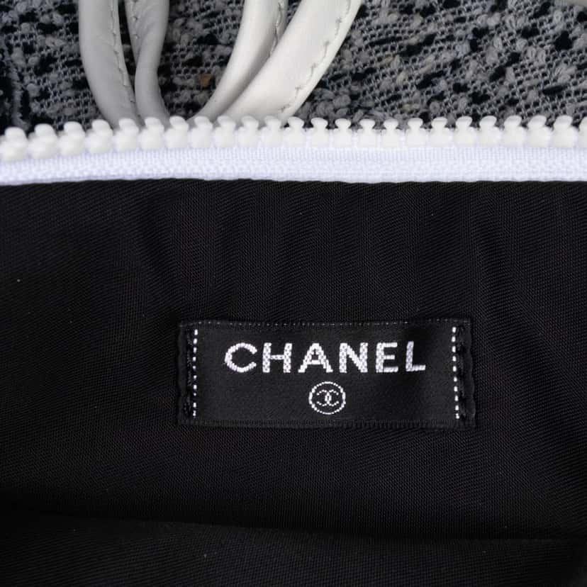 Chanel CC Terry Cloth Beach Tote Grey Cotton Good condition - Box View