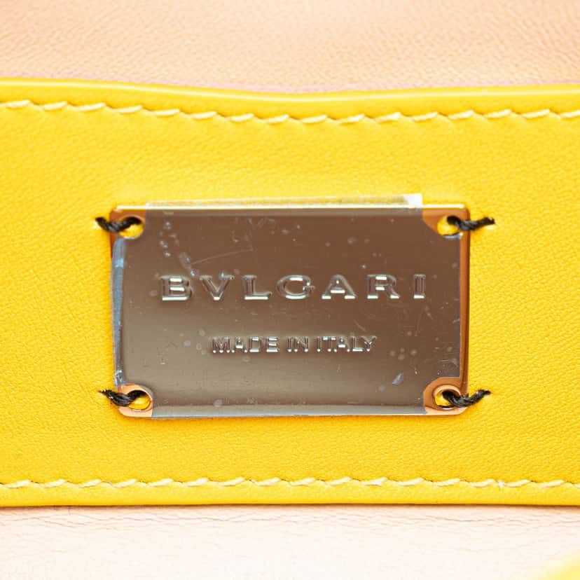 Bvlgari Leather Serpenti Cabochon Chain Crossbody Yellow Leather Good condition - Box View