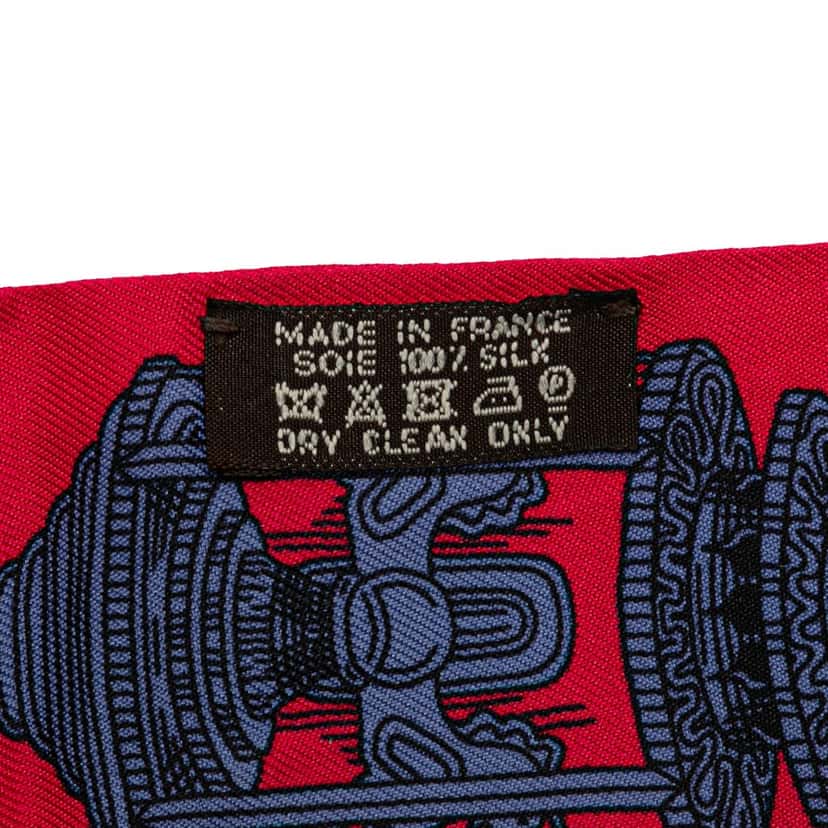 Hermès Merveilleuses Lanternes Twilly Silk Scarf Red Silk Very good condition - Model View