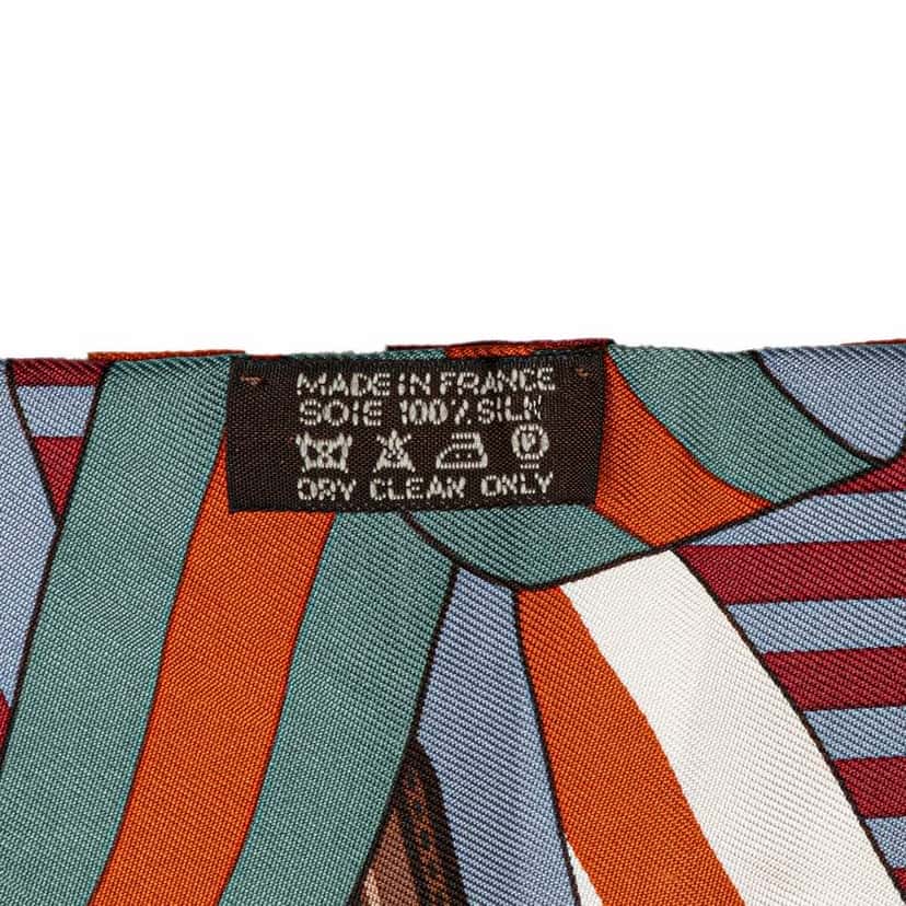Hermès Sangles Silk Twilly Scarf Red Silk Good condition - Inside View