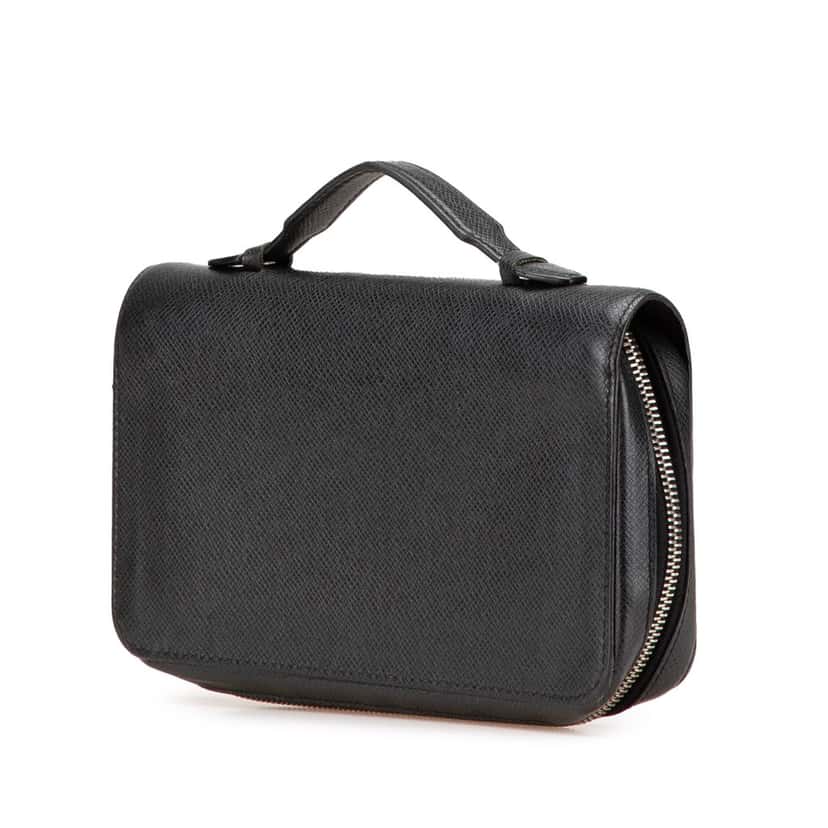 Louis Vuitton Taiga Zippy XL Long Wallet Black Leather Good condition - Back View