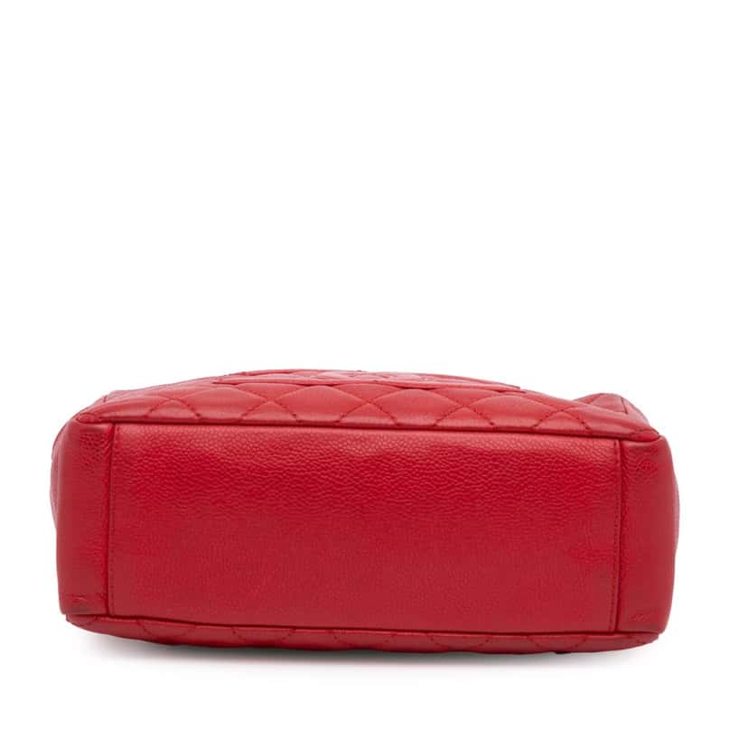 Chanel Caviar Petite Shopping Tote Red Leather Very good condition - Inside View