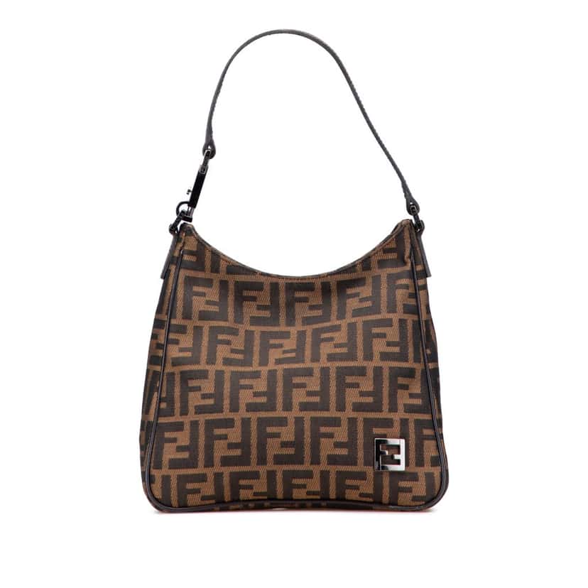 Fendi Zucca Canvas Shoulder Bag Brown Canvas Good condition - Front View