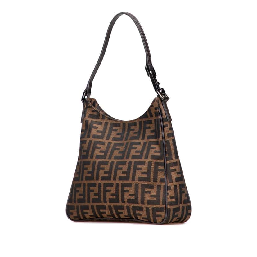 Fendi Zucca Canvas Shoulder Bag Brown Canvas Good condition - Back View