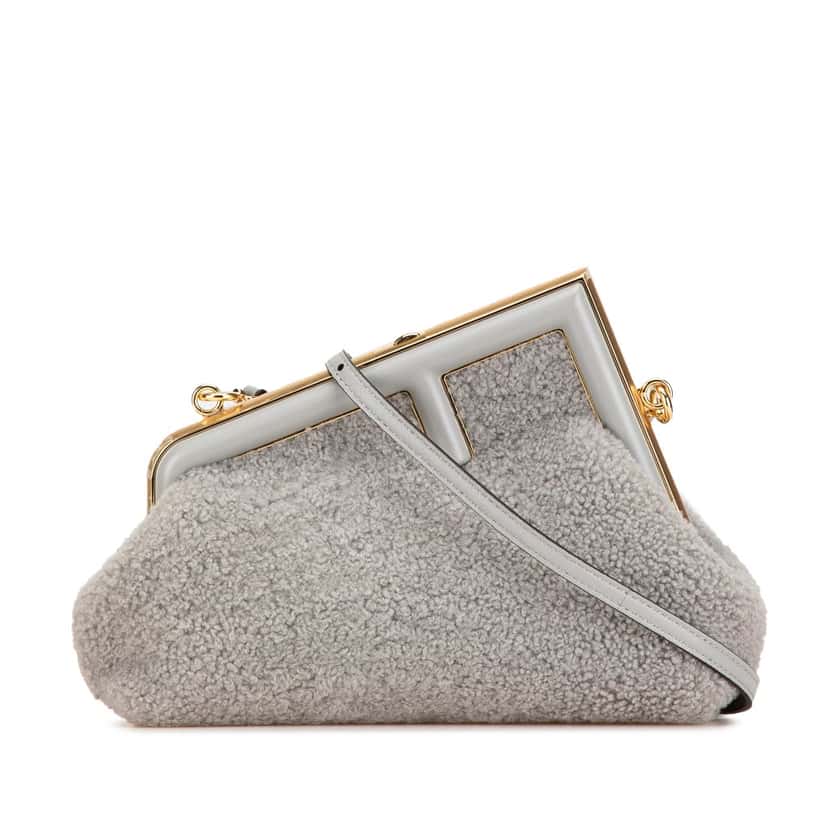 Fendi Small Shearling Fendi First Grey Good condition - Front View