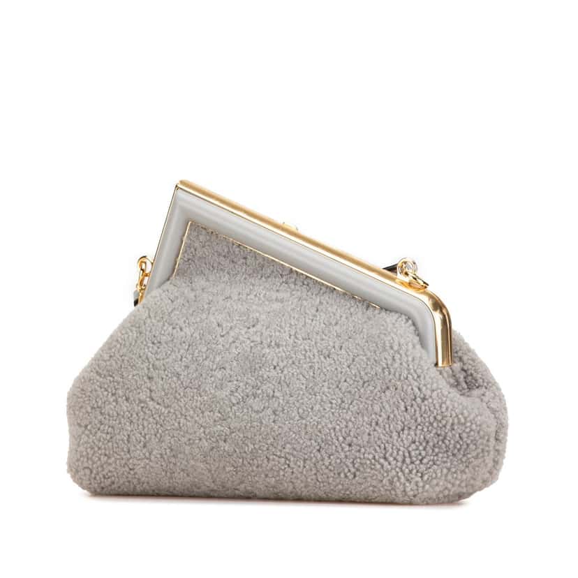Fendi Small Shearling Fendi First Grey Good condition - Back View