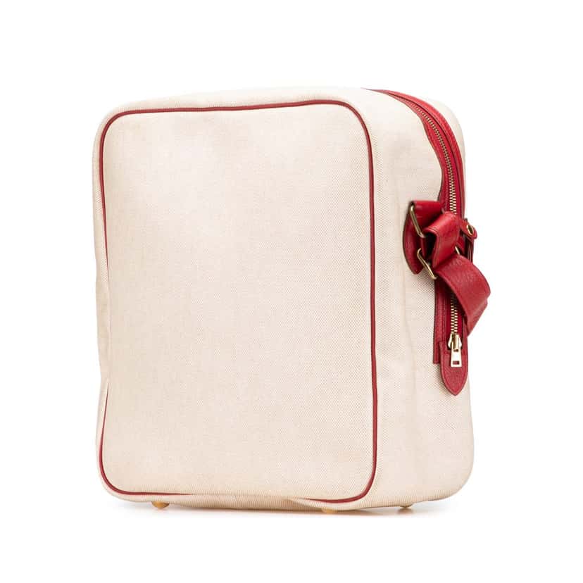 Hermès Toile and Clemence Victoria Messenger Bag Brown Canvas Good condition - Back View