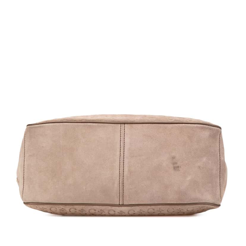 Celine C Macadam Suede Boogie Handbag Brown Leather Good condition - Inside View