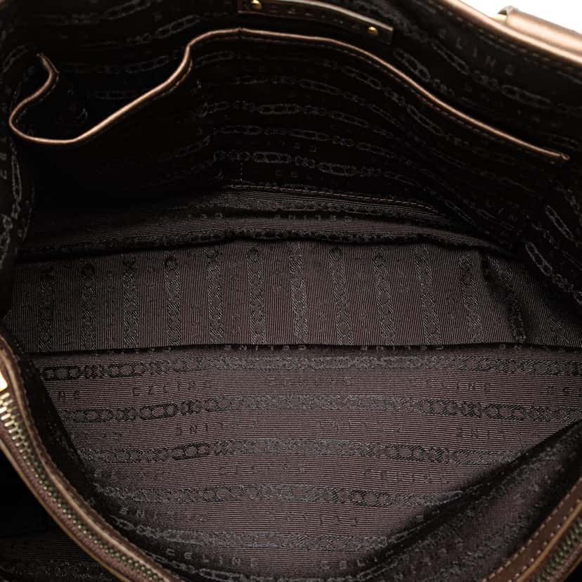 Celine C Macadam Suede Boogie Handbag Brown Leather Good condition - Box View