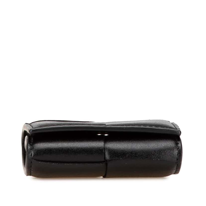 Bottega Veneta Leather Intreccio Cassette Folded Coin Purse Black Leather Good condition - Inside View