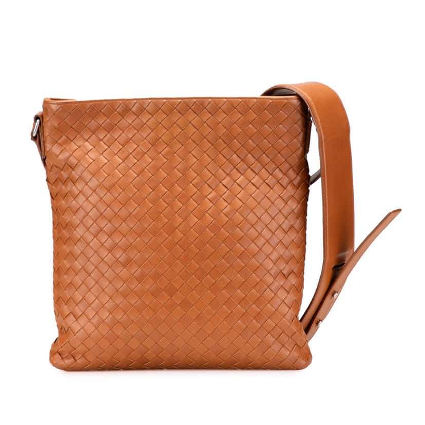Bottega Veneta Nappa Intrecciato Crossbody Brown Leather Good condition - Front View