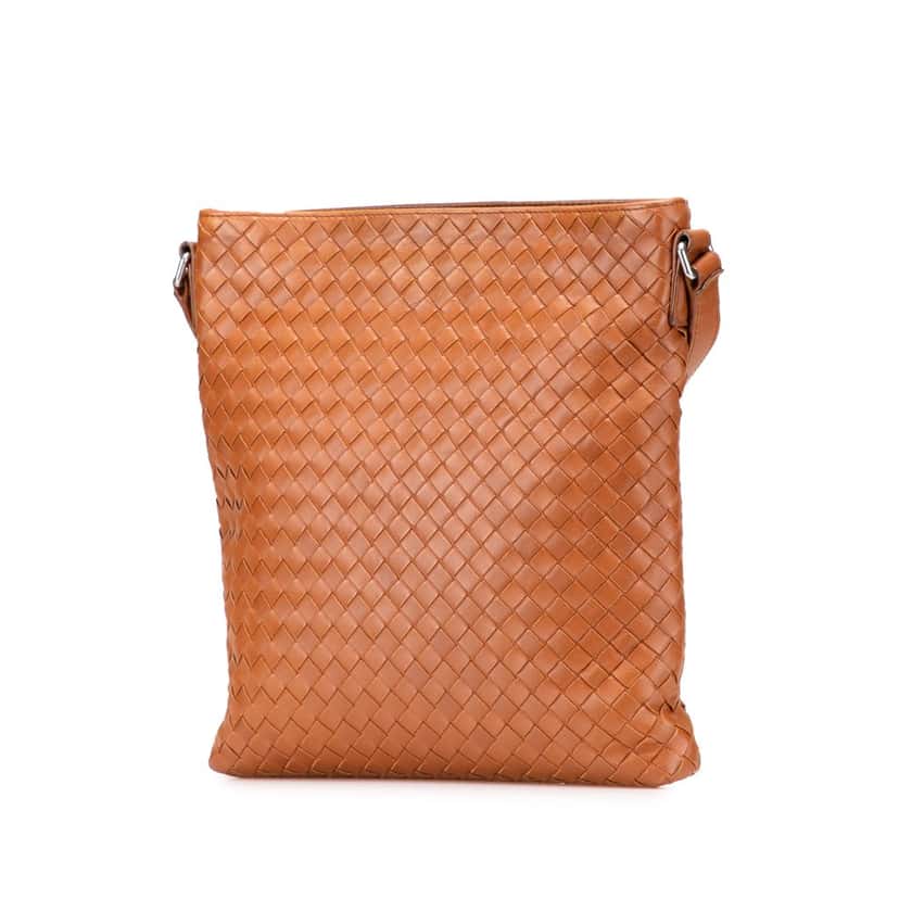 Bottega Veneta Nappa Intrecciato Crossbody Brown Leather Good condition - Back View