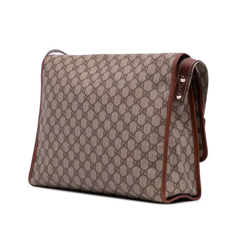 Gucci GG Supreme Web Messenger Bag Brown Canvas Good condition - Back View