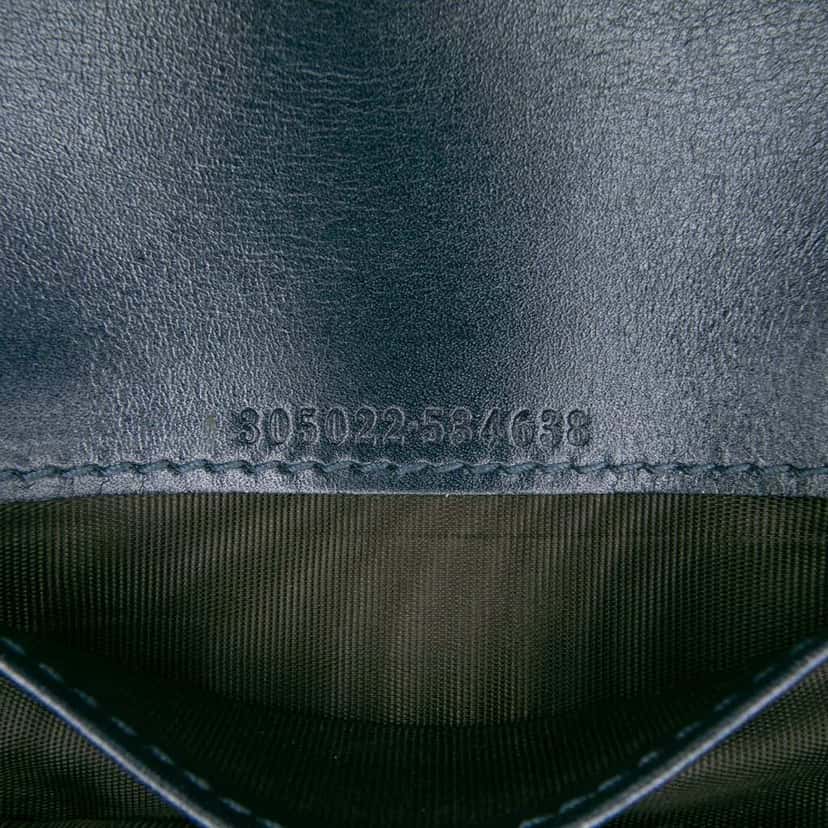 Gucci Patent Microguccissima Wallet On Chain Blue Leather Good condition - Box View
