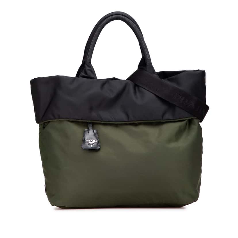 Prada Tessuto Reversible Satchel Green Good condition - Front View