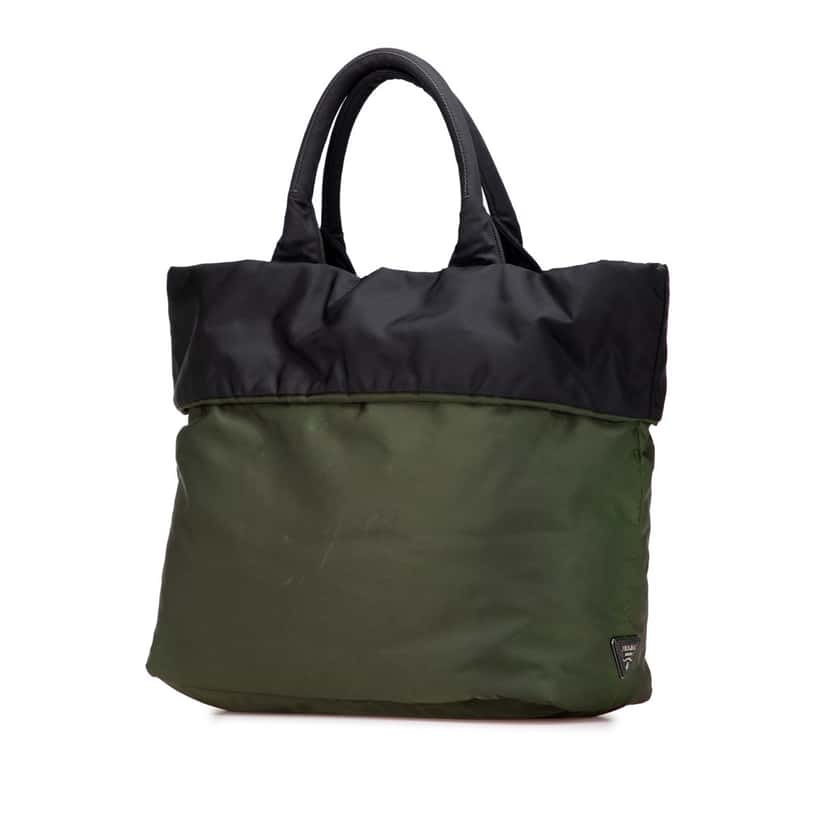 Prada Tessuto Reversible Satchel Green Good condition - Back View
