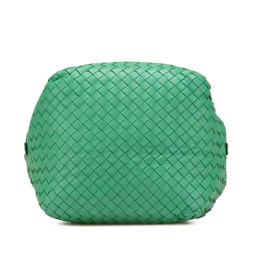 Bottega Veneta Nappa Intrecciato Cube Crossbody Green Leather Good condition - Inside View