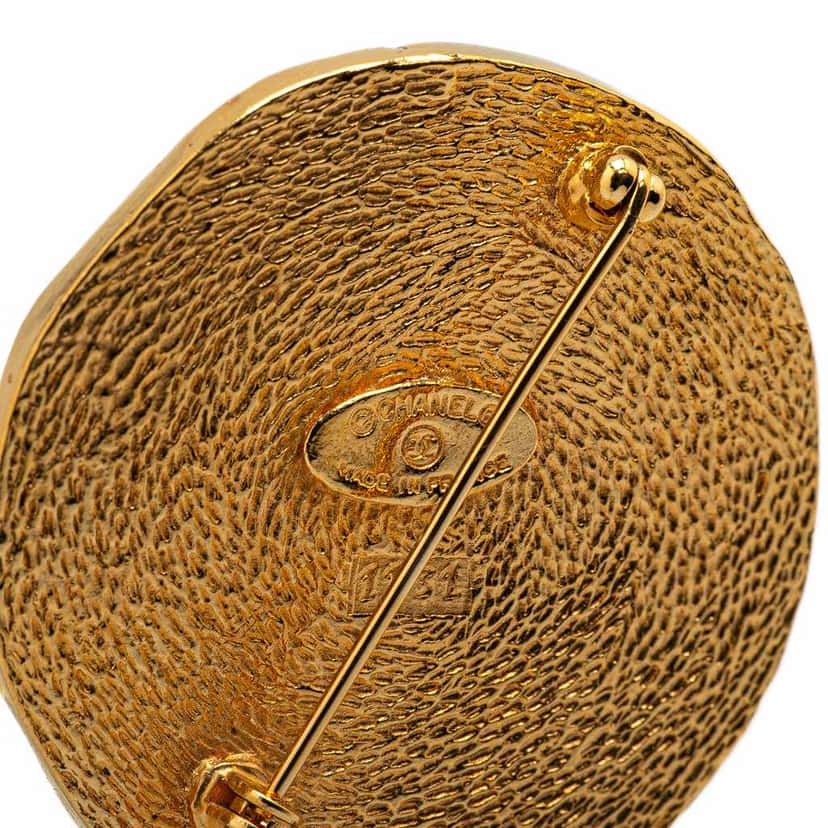 Chanel Gold Plated 31 Rue Cambon Round Brooch Gold Metal Good condition - Inside View