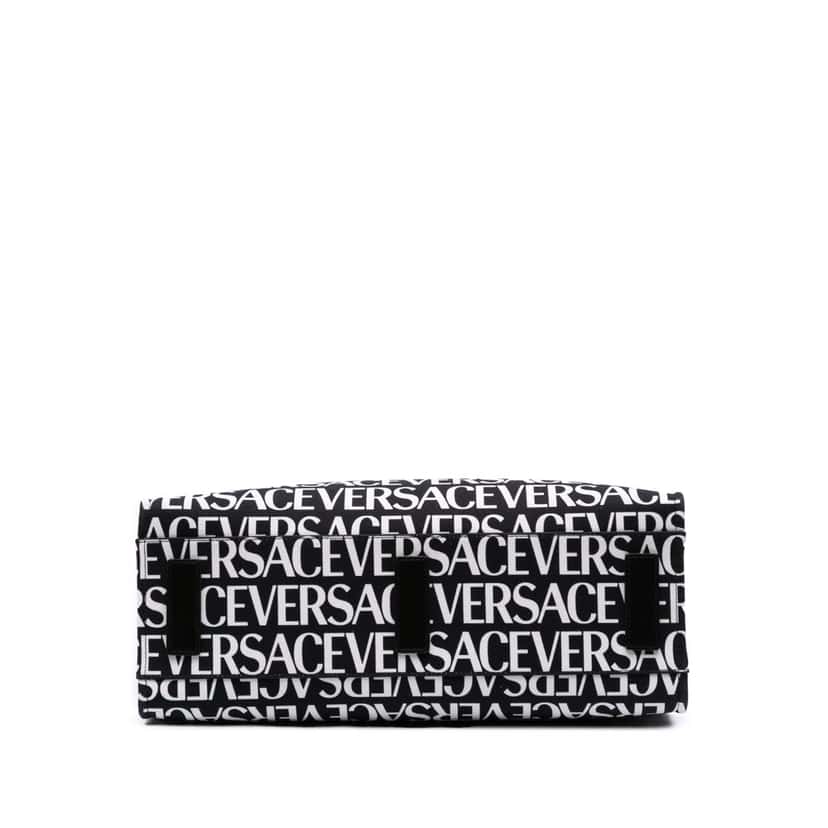 Versace Canvas Logo Print Tote Black Canvas Good condition - Inside View