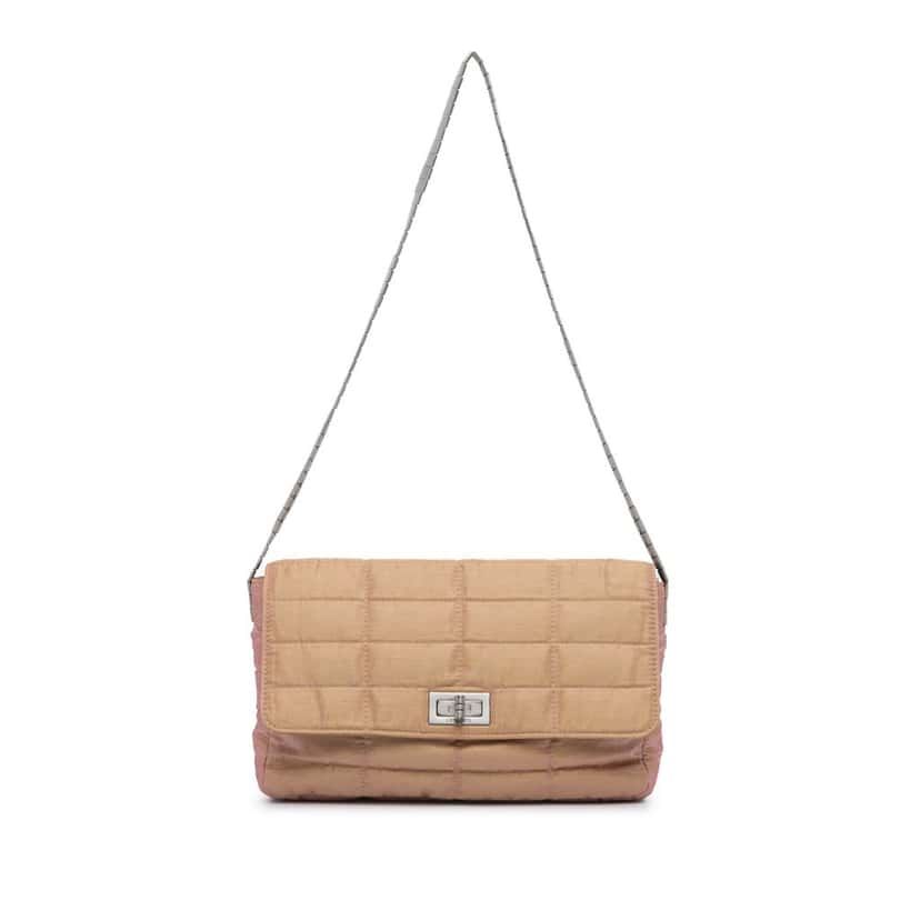 Chanel Reissue 2.55 Iridescent Chocolate Bar Shoulder Bag Brown Polyester Good condition - Front View