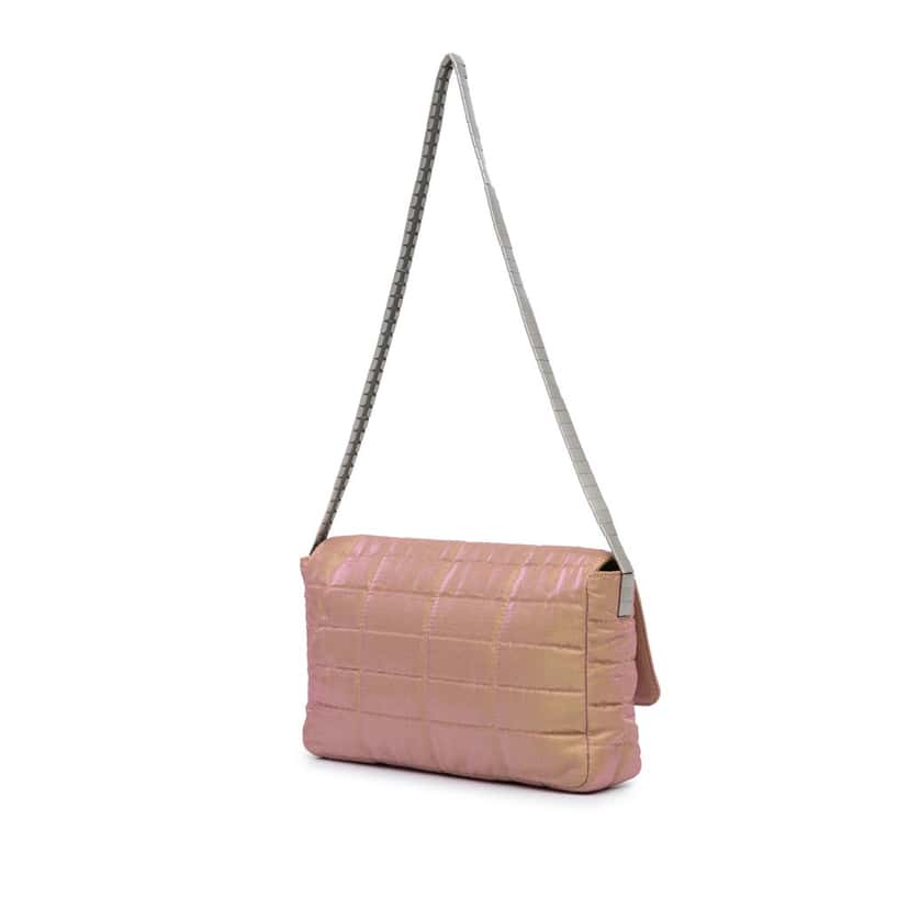 Chanel Reissue 2.55 Iridescent Chocolate Bar Shoulder Bag Brown Polyester Good condition - Back View