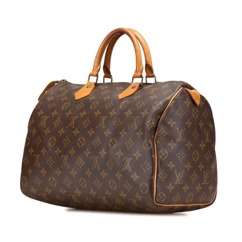 Louis Vuitton Monogram Speedy 35 Brown Canvas Fair condition - Back View