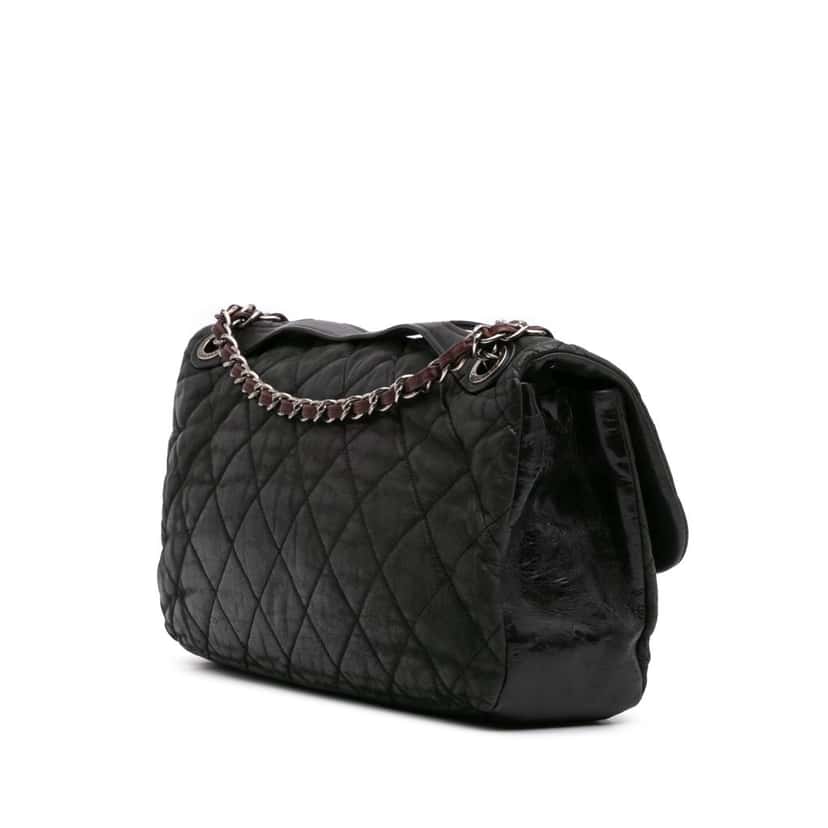 Chanel Jumbo Iridescent Calfskin In The Mix Flap Black Leather Good condition - Back View