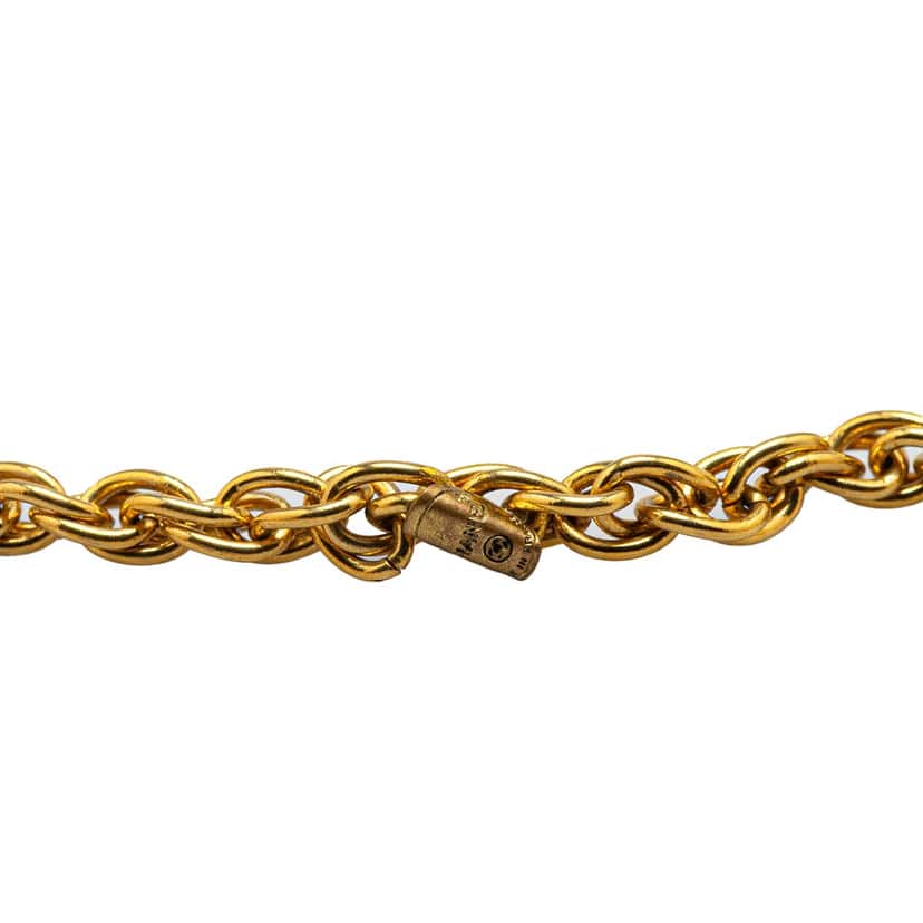 Chanel Gold Plated CC Medallion Necklace Gold Metal Good condition - Back View