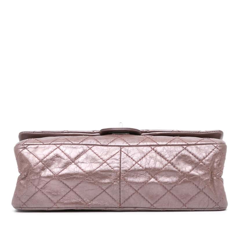 Chanel Reissue 2.55 Aged Metallic Calfskin Double Flap 226 Pink Leather Good condition - Inside View