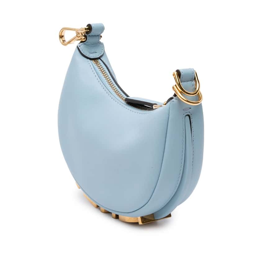 Fendi Nano Leather Fendigraphy Hobo Blue Leather Good condition - Back View