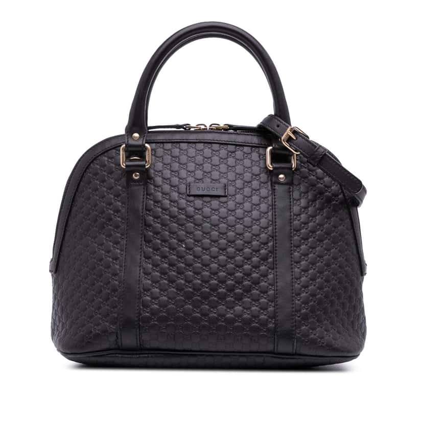 Gucci Medium Microguccissima Dome Satchel Black Leather Good condition - Front View