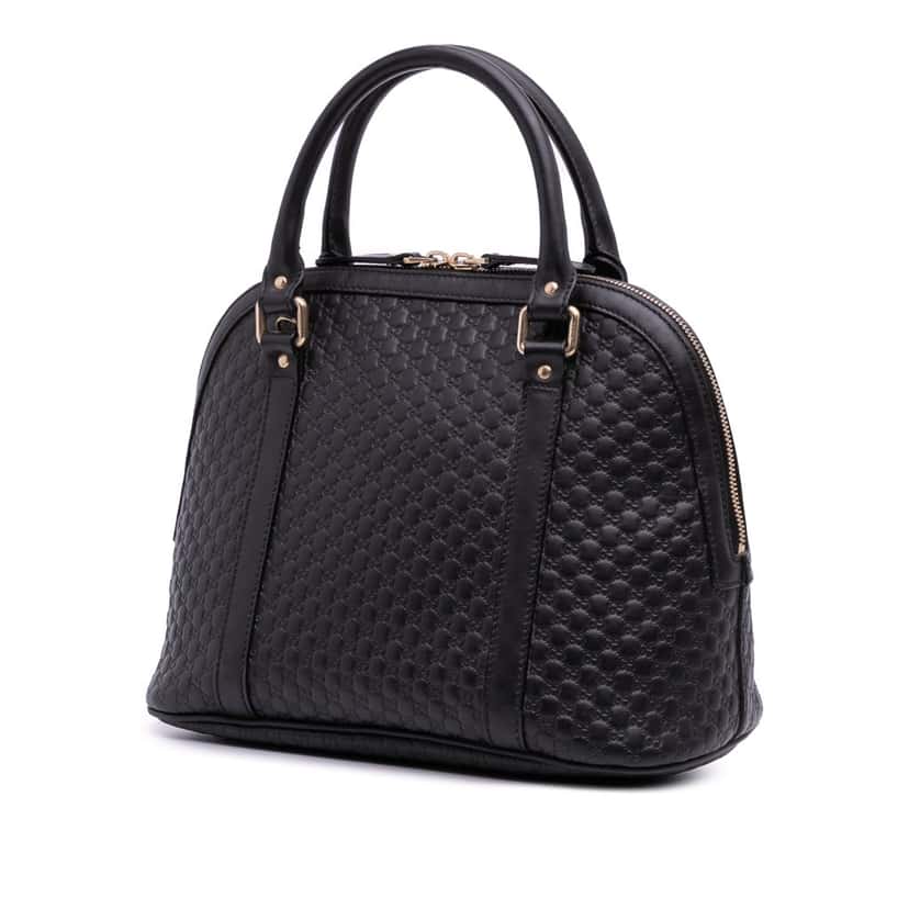 Gucci Medium Microguccissima Dome Satchel Black Leather Good condition - Back View